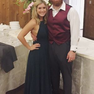 Lulu’s Dark green long backless dress